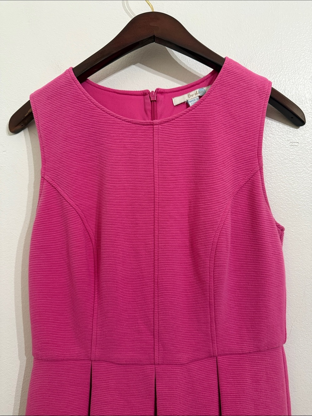 Boden Ottoman Fit and Flare Dress Womens Size 6 Pink - Picture 4 of 12